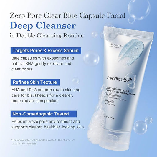 Medicube - Zero Pore SA Clear Capsule Cleansing Foam (120g)